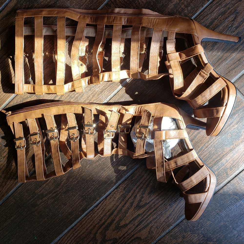 Gladiator Style High Heel Boots